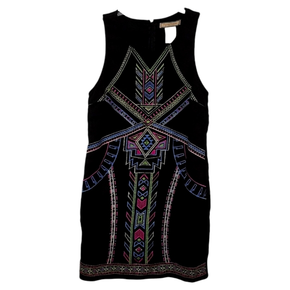 Flying Tomato Black Neon Aztec SouthWest Shift Pencil Short NWOT Dress Sz Small - Picture 6 of 11